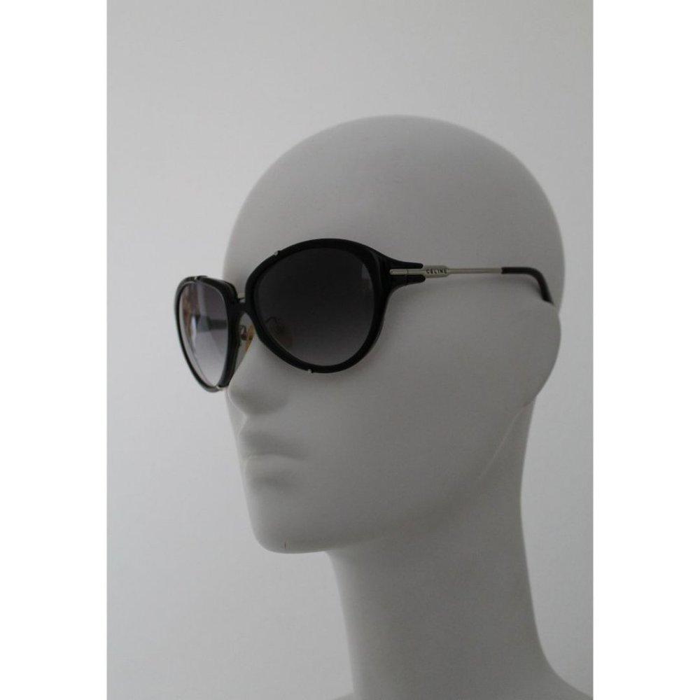 Celine Silver Metal Gradient Black Green Plastic Frame Sunglasses